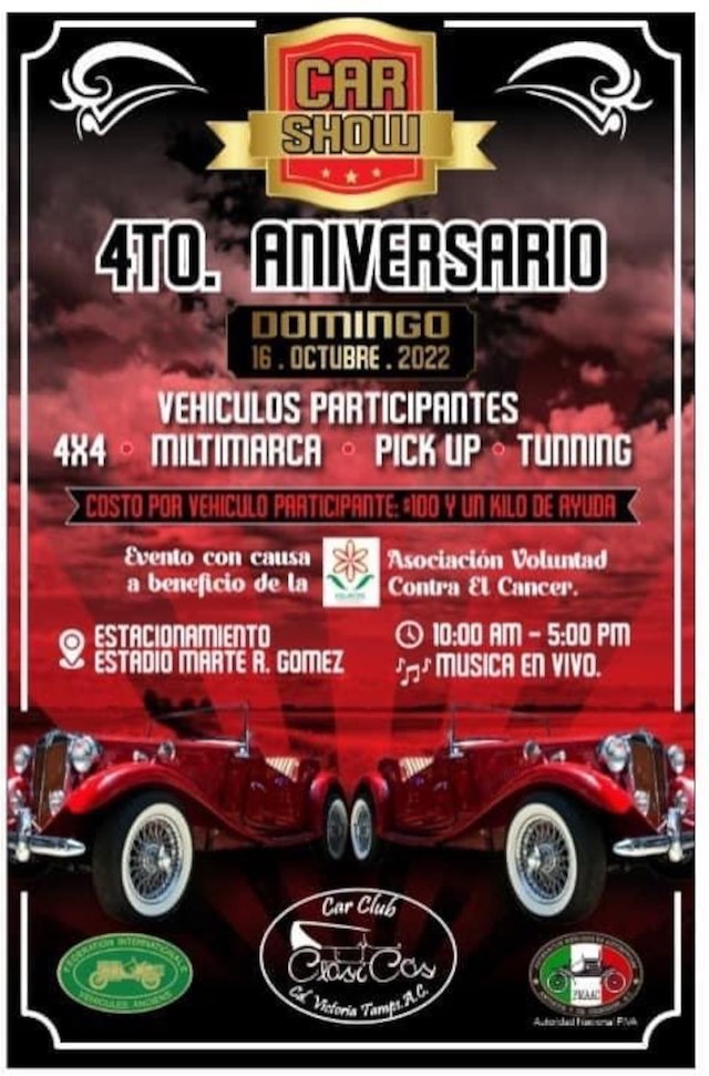 4o Aniversario Car Club Cd. Victoria Tamaulipas A.C.
