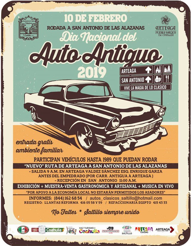Día Nacional del Auto Antiguo 2019 Rodada a San Antonio de las Alazanas