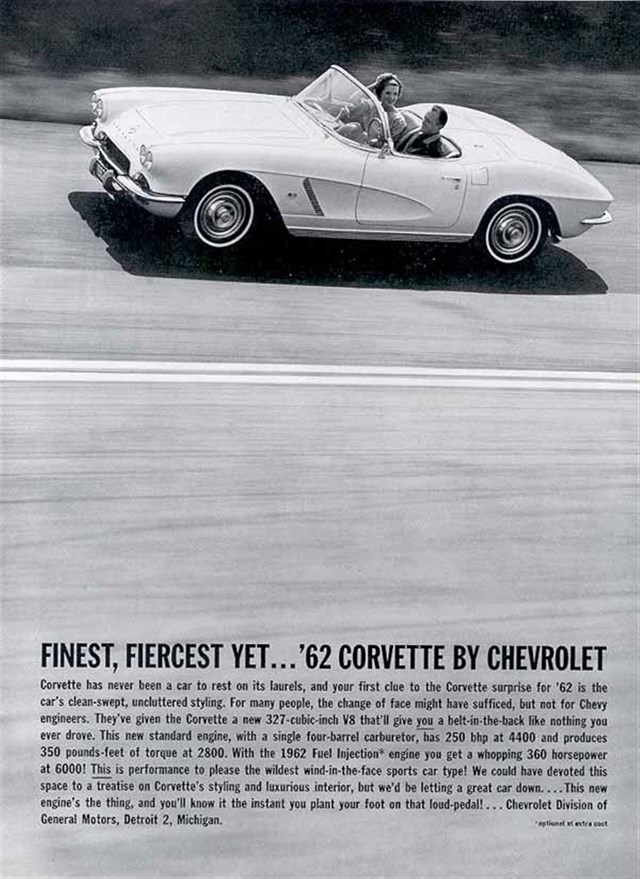 Publicidad de Chevrolet Corvette 1962 #623