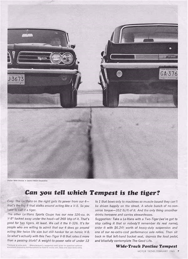 Publicidad de Pontiac Tempest LeMans 1963 #731