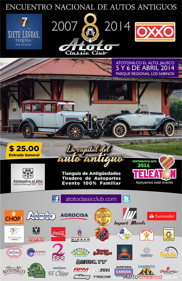 8th National Gathering of Old Cars Atotonilco - Events of Classic Cars,  Rallyes, Parades and Exhibitions : English