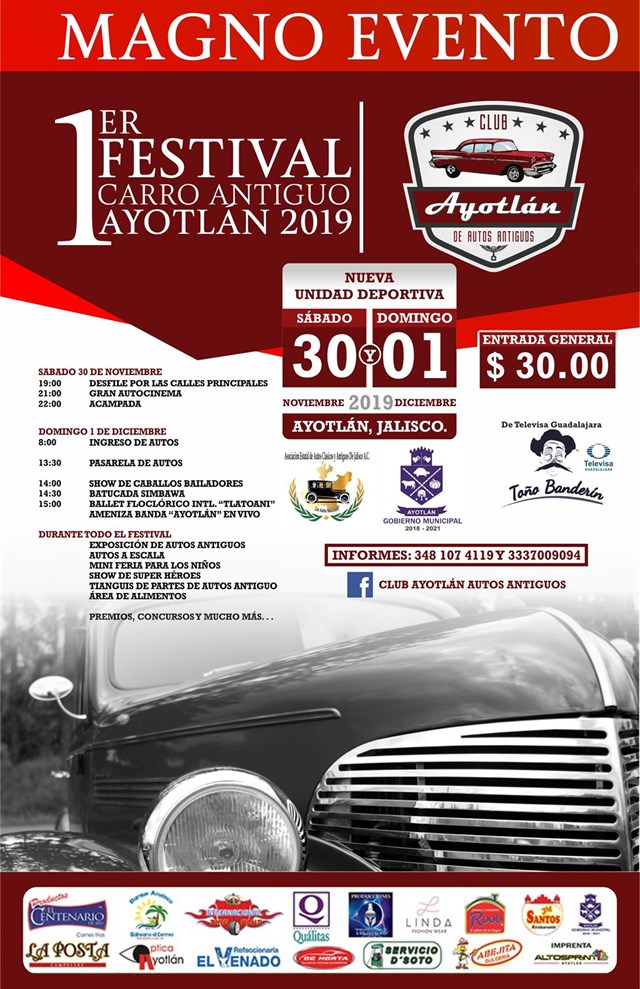 1er Festival Carro Antiguo Ayotlan 2019
