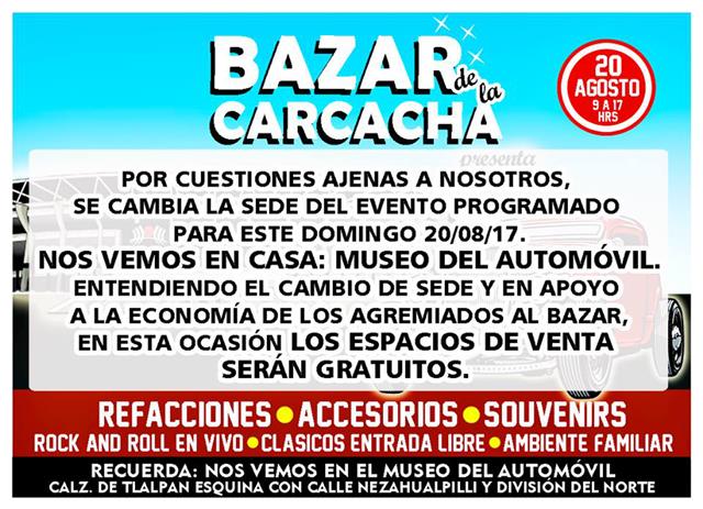 Bazar de la Carcacha Agosto 2017