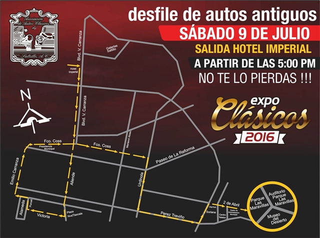 Desfile de Autos Antiguos Expo Clásicos Saltillo 2016
