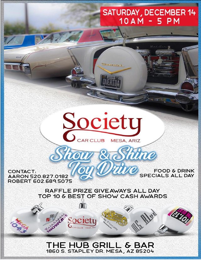 Society Car Club Mesa, Arizona Show & Shine Toy Drive 2019