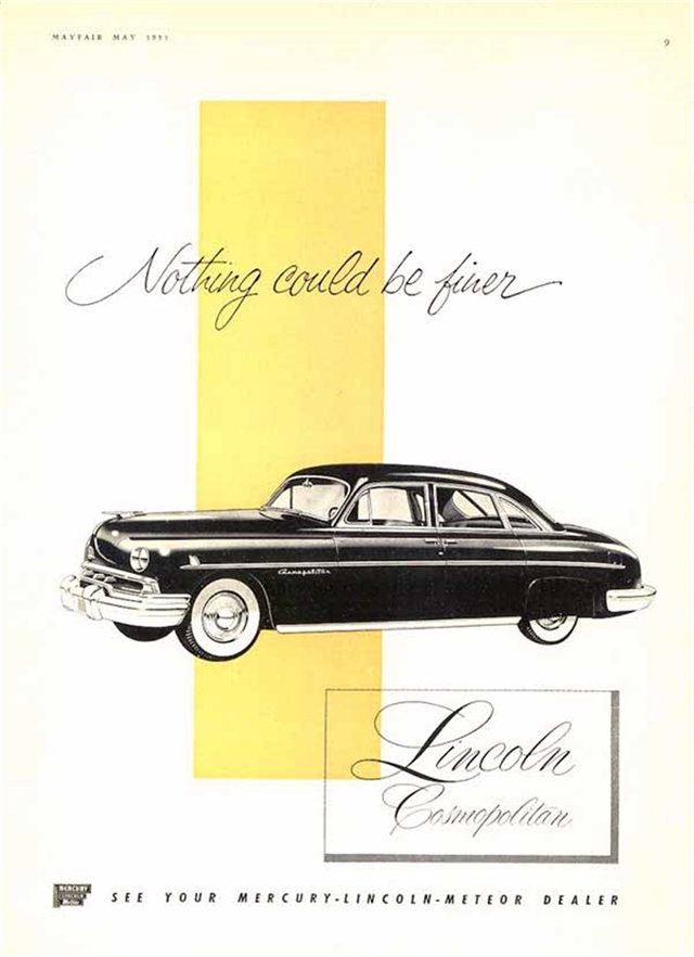 Publicidad de Lincoln Cosmopolitan 1951 #278