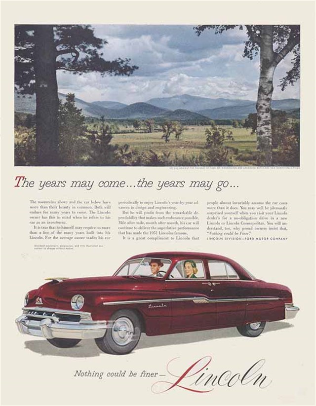 Publicidad de Lincoln Cosmopolitan 1951 #279