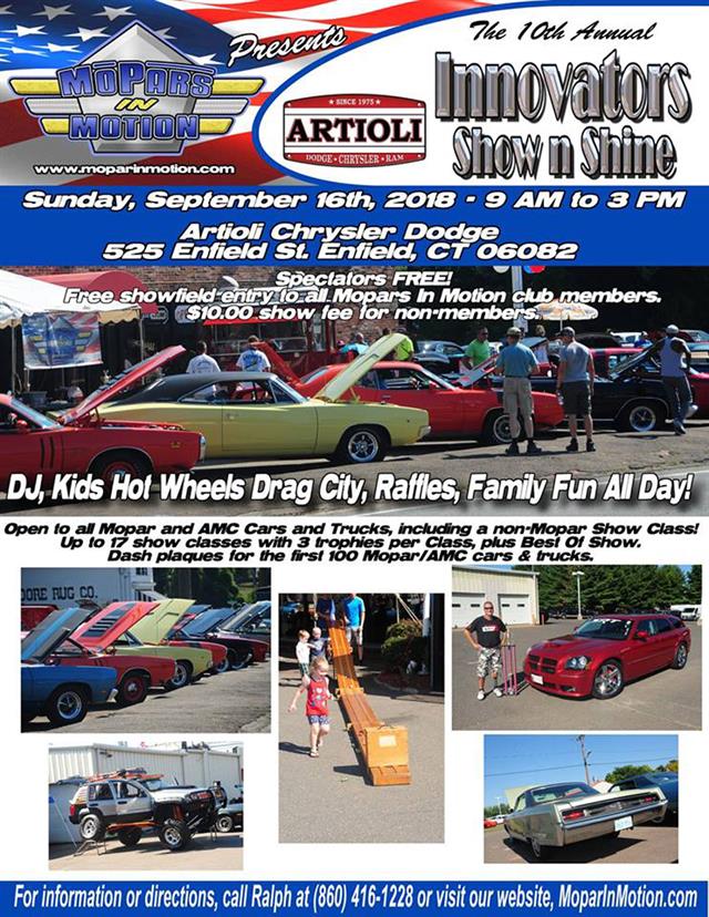 Mopars In Motion and Artioli Chrysler, Dodge Present The 10th Annual Innovators Show n Shine