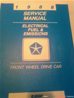manual de manto y servicio del sistema eléctrico, emisiones y combustible de Chrysler modelos 1988