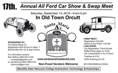 Más información de 17th Annual All Ford Car Show & Swap Meet