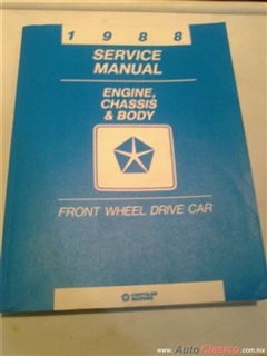 manual de manto. y servicio del motor,chasis y carrocería,de modelos 1988 de Chrysler