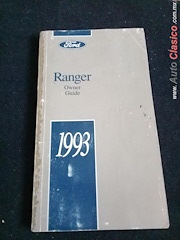 Manual Del  Conductor  De  La  Ford Ranger  Pickup 1993