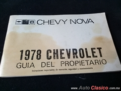 Manual de instrucciones  del conductor para el Chevrolet 1978 Chevy Nova