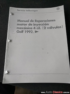 manual de  reparaciones  motor de  inyeccion mecanica 4 cil.(2 valvulas)  VW Golf 1992