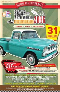 Más información de 3er Bazar del Auto Antiguo Aguascalientes 2016