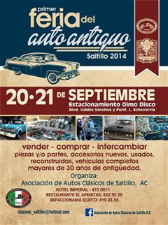 Más información de Primera Feria del Auto Antiguo Saltillo 2014