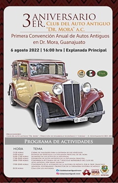 Más información de 3er Aniversario Club Del Auto Antiguo Dr. Mora A.C.