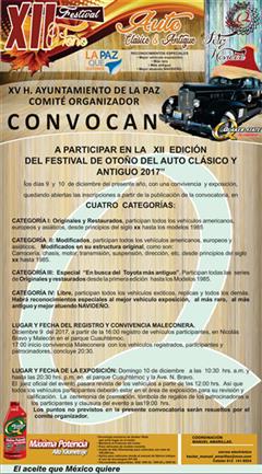 Más información de XII Festival Otoño Auto Clásico y Antiguo La Paz