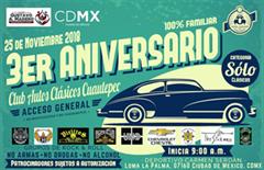 Más información de 3er Aniversario Club Autos Clásicos Cuautepec